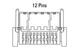 Dimensions Zero8 plug angled 12 pins