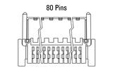 Dimensions Zero8 plug angled 80 pins