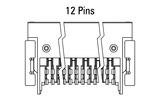 Dimensions Zero8 socket angled 12 pins