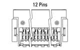 Dimensions Zero8 socket angled 12 pins