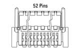 Dimensions Zero8 plug angled 52 pins