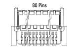Dimensions Zero8 plug angled 80 pins