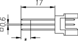DIN R2 ML Anschlusslaenge 17 Zeichnung